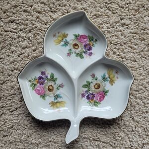 Mitterteich Bavaria Germany Leaf Floral Candy Trinket Dish
